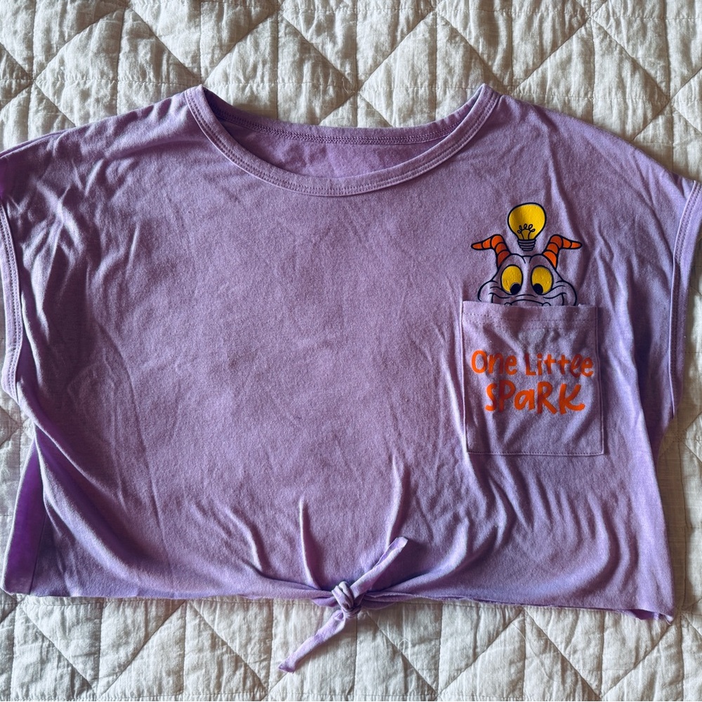 Cropped Purple Disney Figment Shirt - “one little spark”